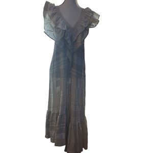 Zara Gray Ruffled Tiered Sundress  Sz Lll